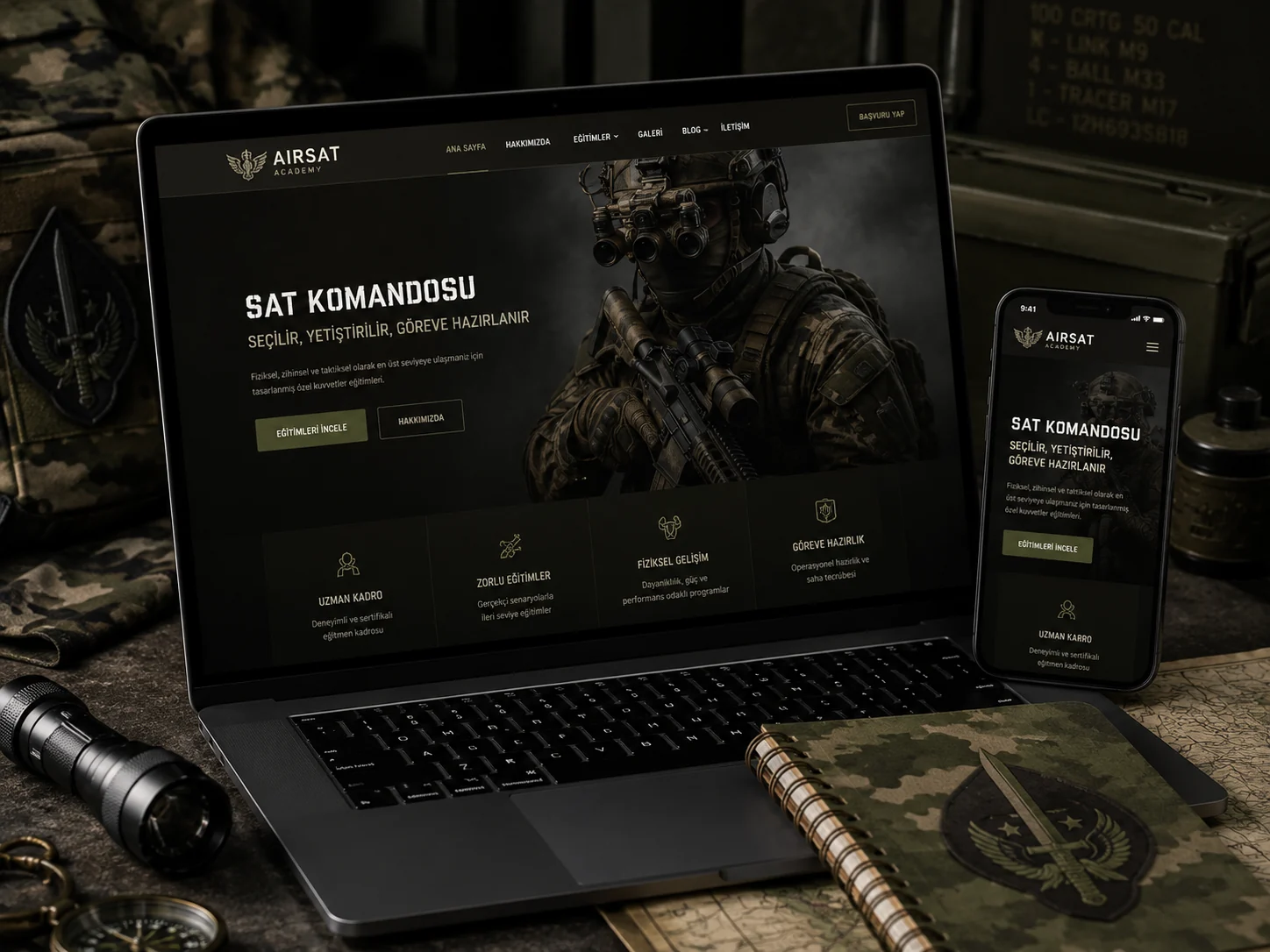 AirSat Academy web sitesi proje görseli