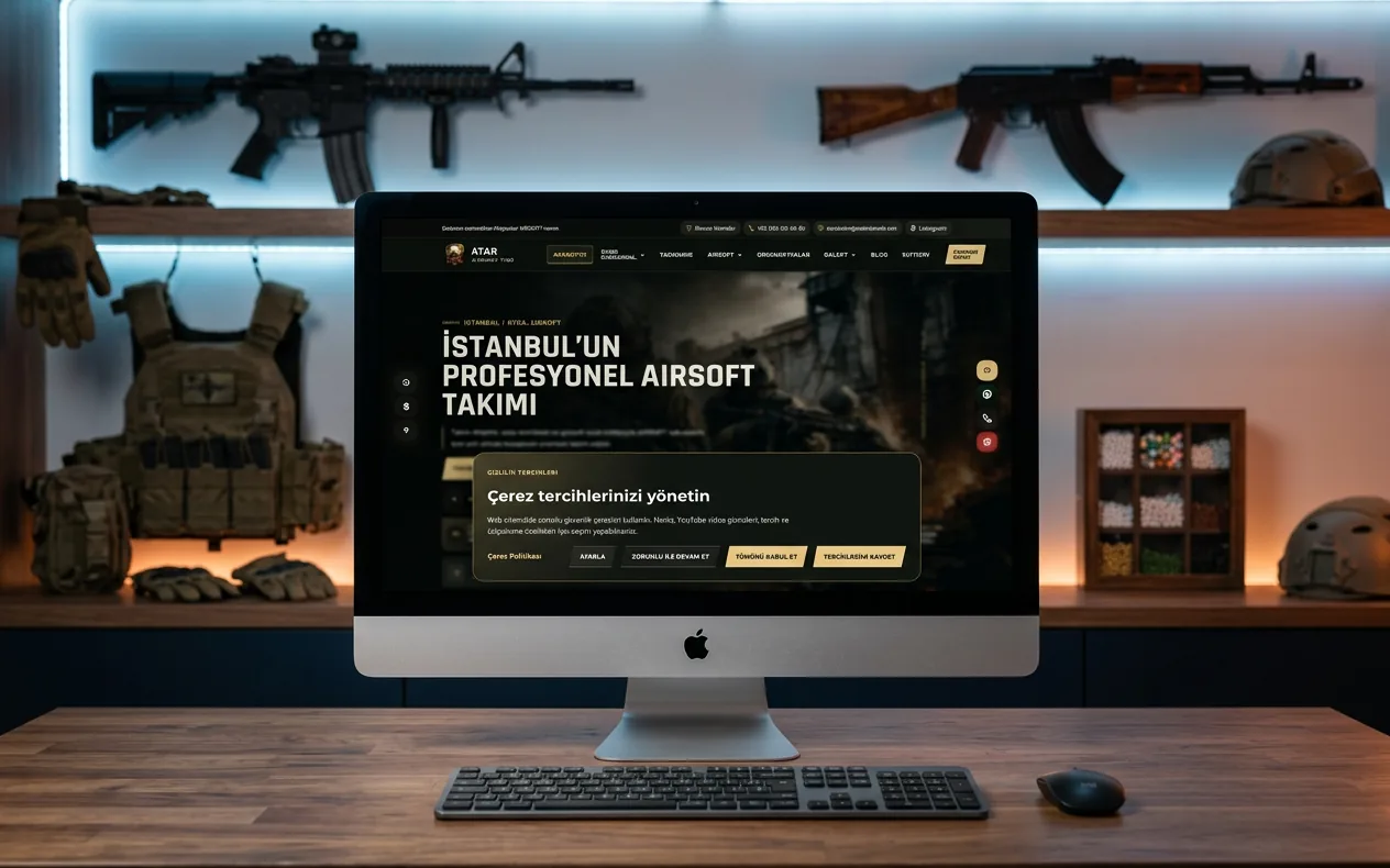 Atak Airsoft Web Sitesi – Web Tasarım projesi mockup görseli