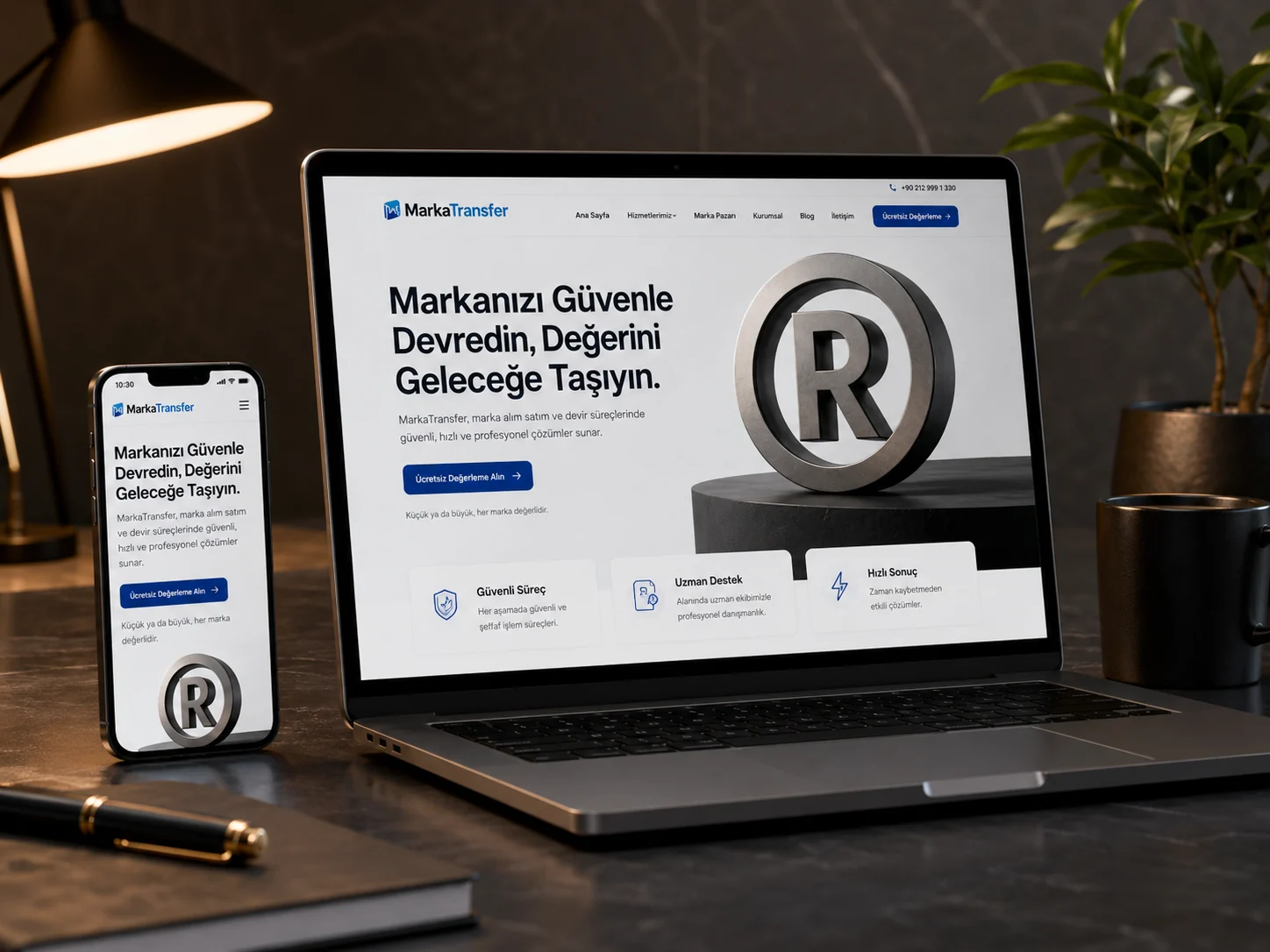 MarkaTransfer web sitesi proje görseli